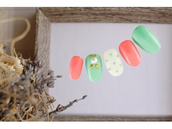 FAST NAIL 荻窪駅前店【パラジェル/ジェルネイル専門/定額/マグネット/フットネイル】/パステル グリーン 【11413】