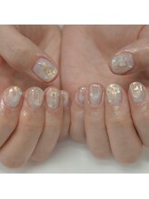 ｋｕｕｋｉ ｎａｉｌ【クウキネイル】透明感/ショートネイル/ニュアンス/水滴ニュアンスデザイン