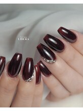 リベラ(LIBERA)/ボルドーに斜めストーン