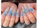 #ブルーネイル#夏ネイル