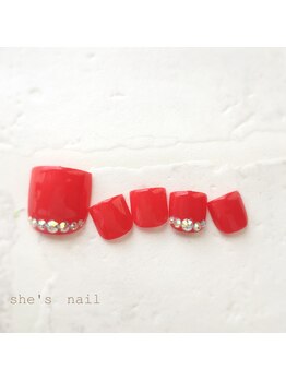 シーズネイル 那覇店(She's nail)/大人レッドネイル