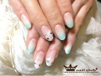 ネイルクラブ(nail club)/大人カラフル♪フラワーネイル