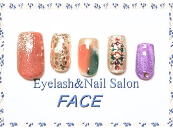 アイラッシュアンドネイルサロン フェイス(Eyelash&NailSalon FACE)/ハンド定額ネイル　￥7.500