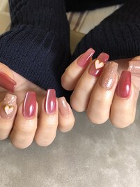 バレンタインネイル