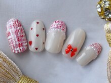 ネイルサロンアンドスクール ミュー(Nail Salon & school mieux)/めちゃかわツイードピンクネイル