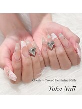 ユカネイル(Yuka Nail)/艶チーク&ツイードネイル♪