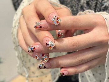 ファンクションネイルズ 表参道 原宿(FUNCTION NAILS)/ハートホロ　ラメグラデーション