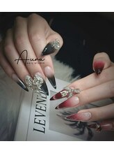 オーラネイル(Aura Nail)/黒赤グラデ