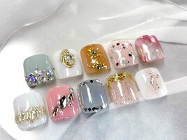 親指アート　フットネイル