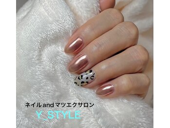 ワイスタイル(Y_STYLE)/ミラー、レオパードネイル