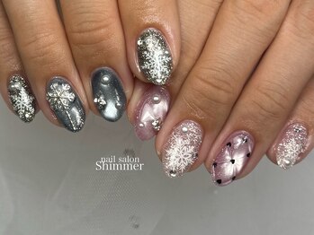 シマー(Shimmer)/雪の結晶ネイル