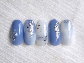 くすみブルーネイル