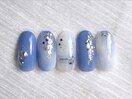 くすみブルーネイル