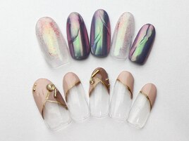 ピンクオーロラミラーネイル