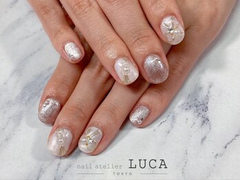 ネイルアトリエルカ(nail atelier LUCA)/M-821 大人ミラーリボンネイル