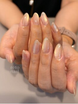 reto nail 大阪梅田《ニュアンス/マグネット/フィルイン/定額/フット》【レトネイル】の写真/《自爪に優しいフィルインOK》お手元が綺麗に見える大人可愛いニュアンスネイルやちゅるんマグネット多数+*