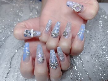 スノーネイルサロン 新宿店(Snow nail salon)/クリスマス雪の結晶ツイード