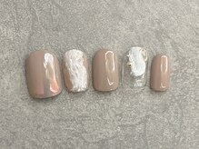 カラネイル 南森町店(calla nail)/オーロラ×漆喰アート