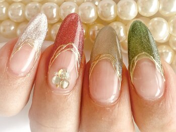 ネイルサロンティーモ(Nail Salon Tmo)の写真/付替ジェルオフ無料★雑誌に掲載されました!JNA1級の高技術[写真:マグネットフレンチネイル¥7980]