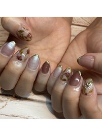 手書きお花ネイル[新宿/新宿駅]