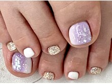 ダブルネイル(Double Nail)/（岡田）キラキラフットネイル
