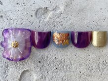 フリークネイル(FREAK Nail)/パープルフラワーFOOT ¥12000