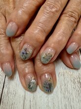 ネイルベース ネイル ケア サロン ミウラ(miura)/ドライフラワーネイル