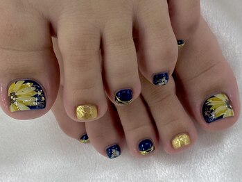 ディーネイル 池袋(D-nail)/【山崎】ひまわりネイル