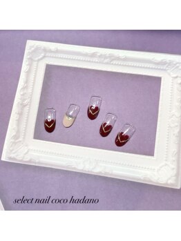 セレクトネイル ココ 秦野店(SELECT NAIL COCO)/1&2月ハンド 変形ハートフレンチ