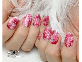 マーブル　凹凸ネイル