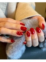 リアネイル(liaNail)/パール×大人ボルドーnail