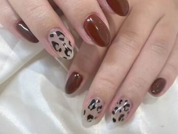 アース コアフュールボーテ 長野稲田店(EARTH coiffure beaute)/アニマル柄ネイル 7900円