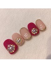 クリスタルネイル ボンベルタ橘店(CRYSTAL NAIL)/ピンクネイル