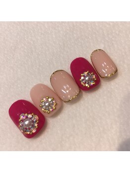 クリスタルネイル ボンベルタ橘店(CRYSTAL NAIL)/ピンクネイル