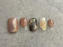 カラネイル 南森町店(calla nail)/ペンシルアート×金箔