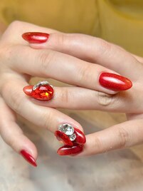 BIGパーツ/ワンホン/赤/キラキラ