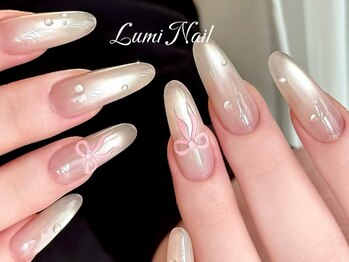 ルミネイル 池袋東口サンシャイン店(Lumi Nail)の写真/【繊細な手描きアートで上品に仕上げるワンホンネイル*】ワンポイントで映えるオフィスネイルに◎[池袋]
