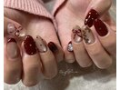 ~クリスマスボルドーネイル~