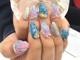 スカルプ 人魚の鱗ネイル