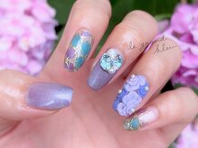 ルグランブルー(le grand bleu)/ステンドグラス風と3Dフラワー