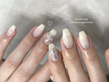 アンジュブラウン(angebrown)/リボンアートnail【057】