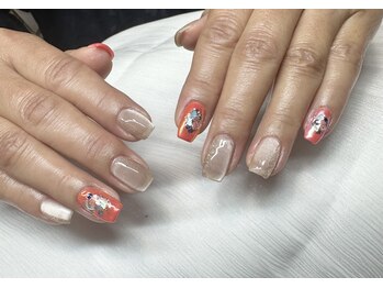 ラニー アンド ココネイル(LANIE&CocoNail)/ネオンオレンジ×マグネット♪