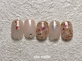 キラキラ押花春ネイル