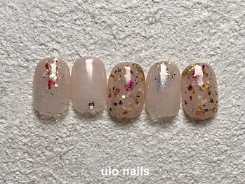 キラキラ押花春ネイル