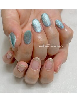 ネイルアート ジマー/マグネットとクリアニュアンス