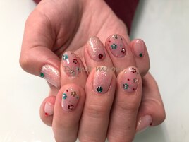 フラワーホログラムネイル