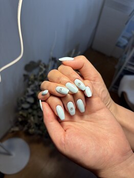 水色ハートストーン