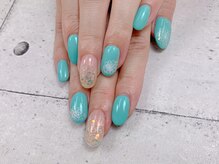 ネイル ビューティーマジック 葛西本店/ターコイズフラワーネイル