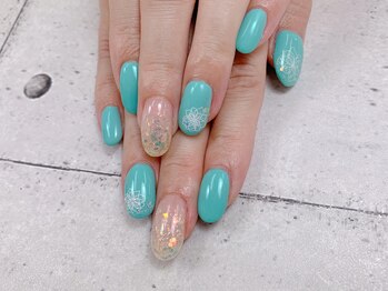 ネイル ビューティーマジック 葛西本店/ターコイズフラワーネイル