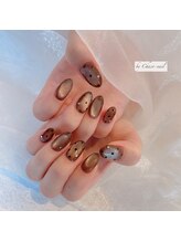 チャコネイル(chaco-nail)/ブラウンマグネット・ドット柄